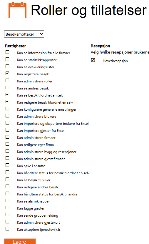 Viser besøksmottaker sine tillatelser